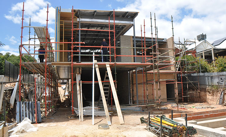 Contemporary Extention with Pool and Stone Feature