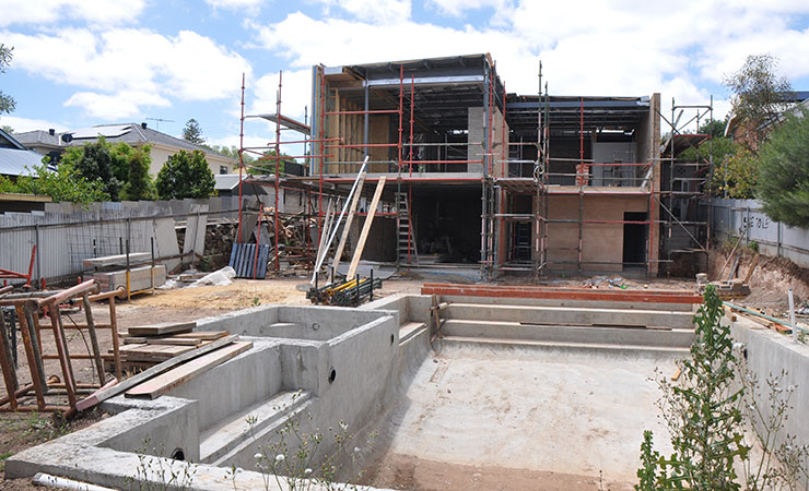 Contemporary Extention with Pool and Stone Feature